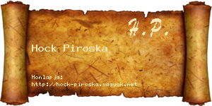Hock Piroska névjegykártya